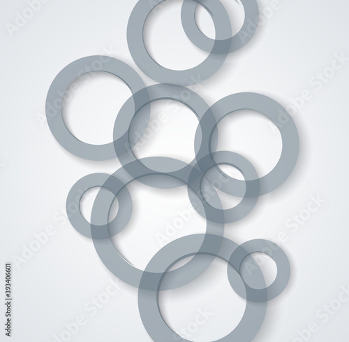 Transparent circles background. Abstract 3D Geometrical Design