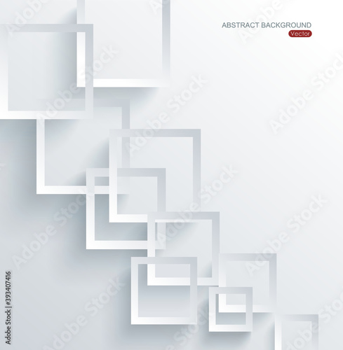 Abstract geometric shape from grey  paper frames, vector background.