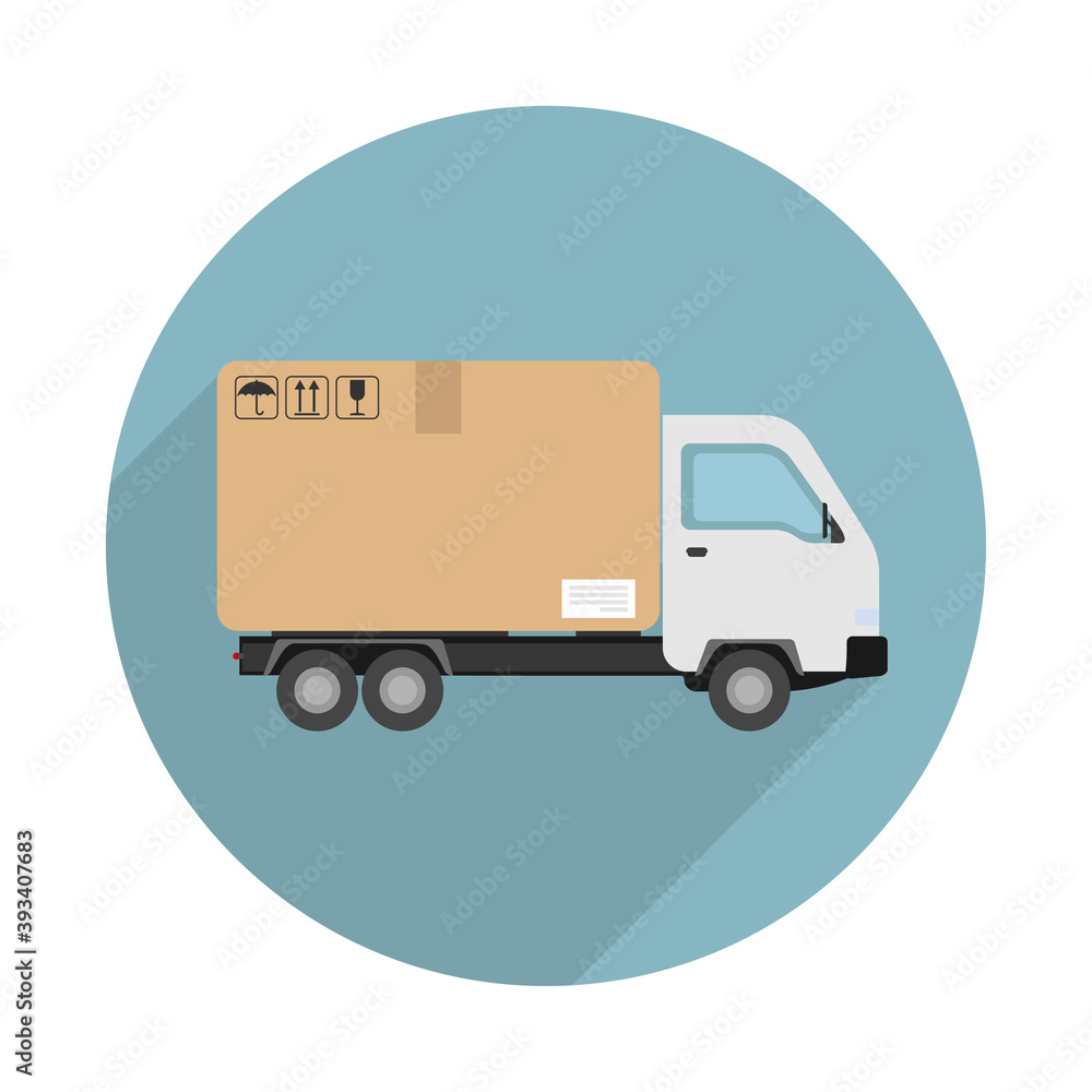 Icon delivery truck. Flat style vector illustration delivery service concept. Icon delivery truck. Flat style vector illustration delivery service concept.