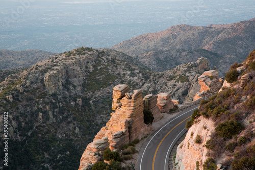 Catalina Highway is scenic drive up Mount Lemmon, a Sky Island in Tucson, Arizona