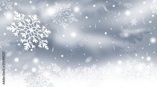 Christmas background with snowflakes snowy winter. Abstract winter background with snowflakes. Winter. Snow. Christmas background