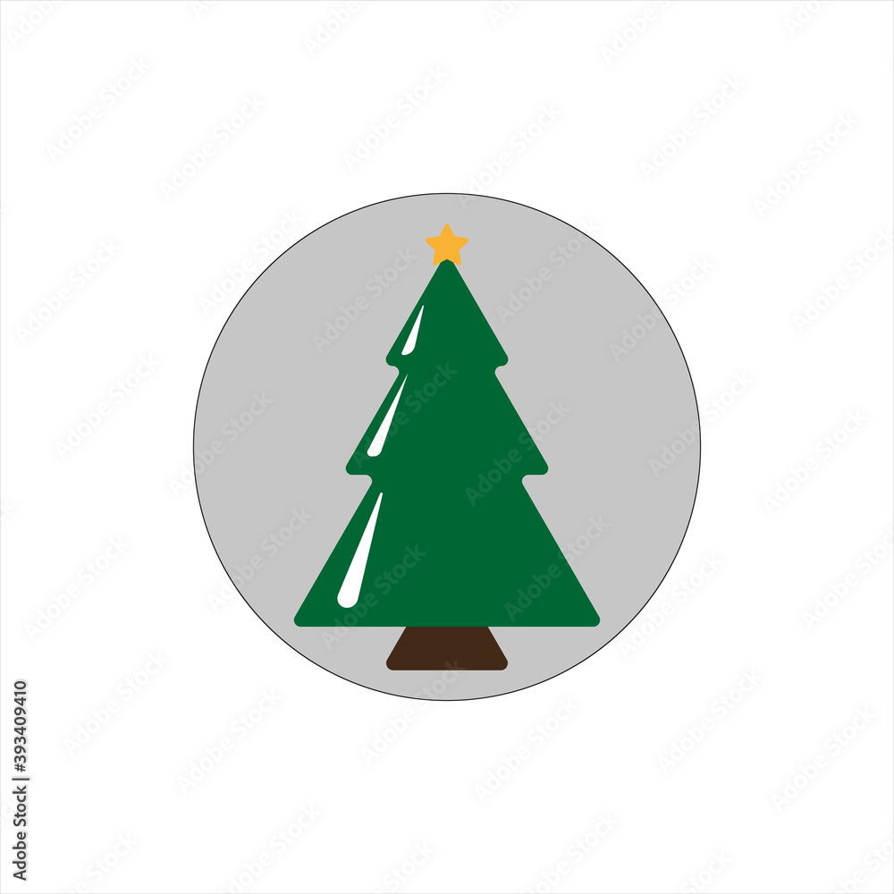 Green tree black icon, flat design style. Spruce vector silhouette decaration. eps 10 Green tree black icon, flat design style. Spruce vector silhouette decaration. eps 10