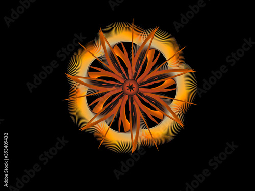 Abstract fractal colorful pattern over black background