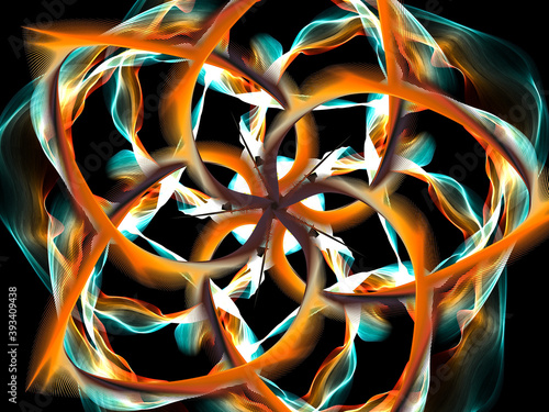 Abstract fractal colorful pattern over black background