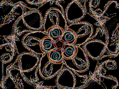 Abstract fractal colorful pattern over black background