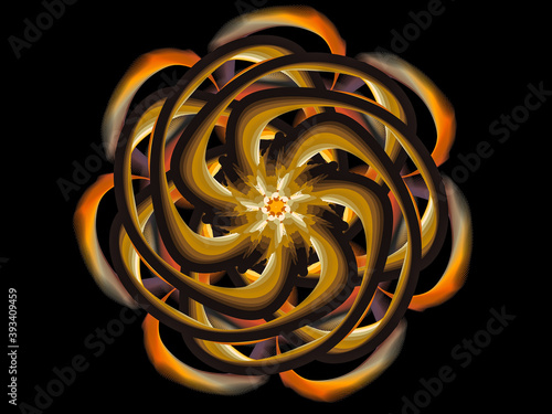 Abstract fractal colorful pattern over black background