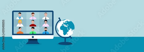 computer, videoconferenza, conferenza, social network