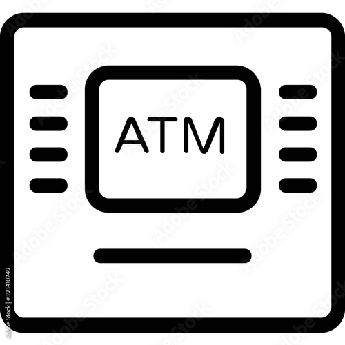 
ATM cash machine. Line vector icon 
