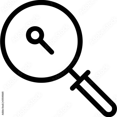 
Speedometer with magnifier, this line icon symbolizing the speed test or speed analysis 
