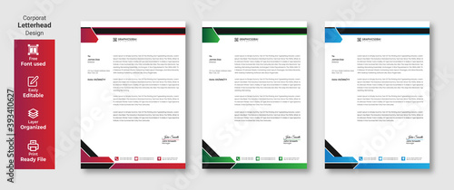 Modern Creative & Clean business style letterhead design template in flat style print with vector & illustration