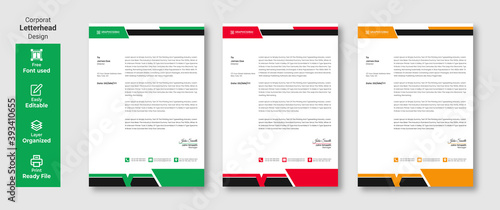 Modern Creative & Clean business style letterhead design template in flat style print with vector & illustration