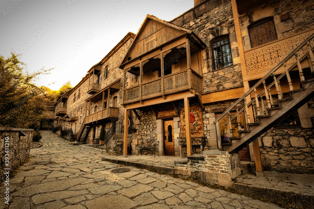 Fototapeta premium Tourist town in the city of Dilijan in autumn. Armenia