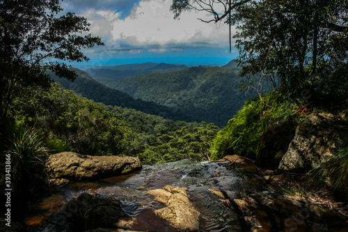 Lookout on a hike at Twin Falls  Fitzroy Falls  New South Wales  Australia