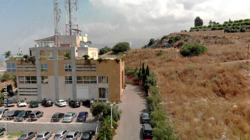 Drone shots of Beirut during sunset time Drone shots of Beirut during sunset time