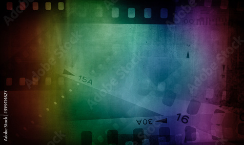 Colorful film frames background