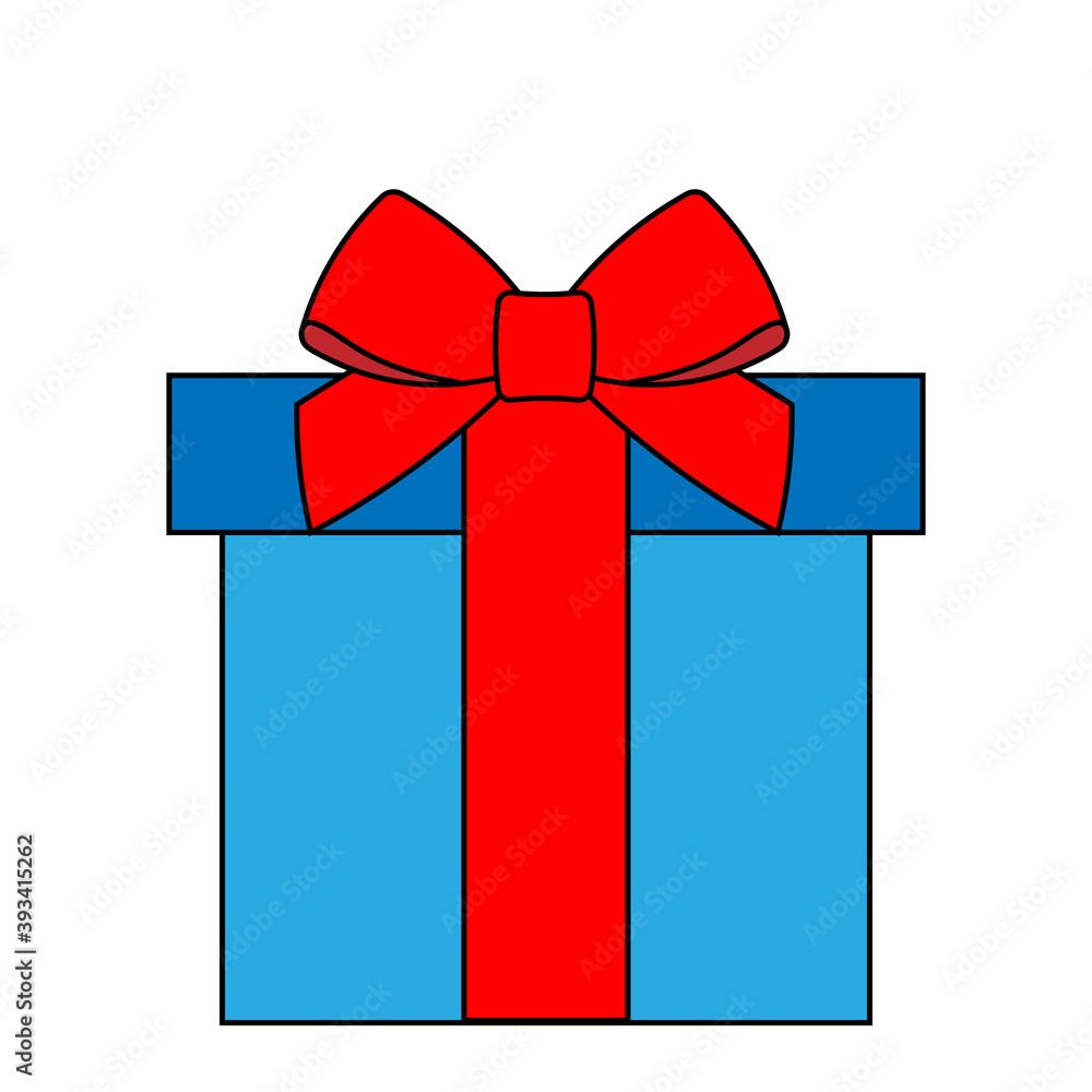 Simple illustration of Christmas gift box for Christmas holiday