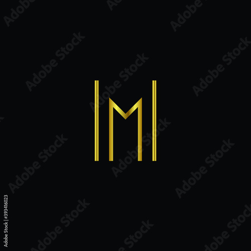 Creative Professional Trendy and Minimal Letter M Logo Design in Black and Gold Color, Initial Based Alphabet Icon Logo in Editable Vector Format