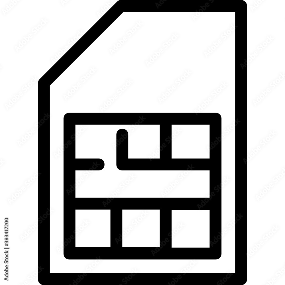 Sim Line Vector Icon
Sim Line Vector Icon