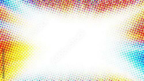 Pop-art colorful background with halftone effect. Vector pattern