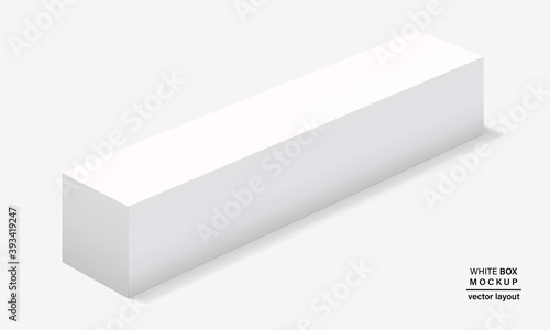 blank box white color with shadow for packaging your product isolated on grey background. detailed and realistic mockup. stock vector 3d illustration
