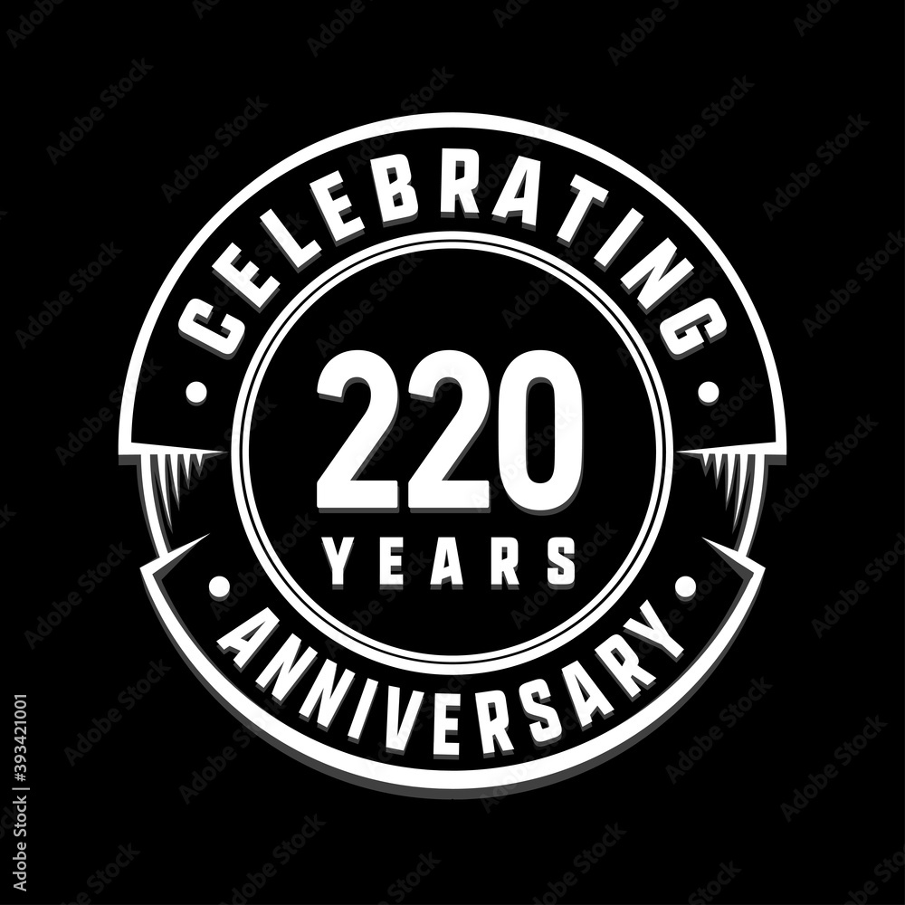 220 years anniversary logo template. Vector and illustration.
