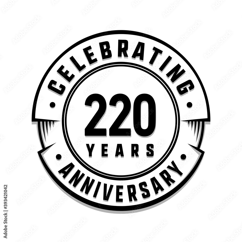220 years anniversary logo template. Vector and illustration.