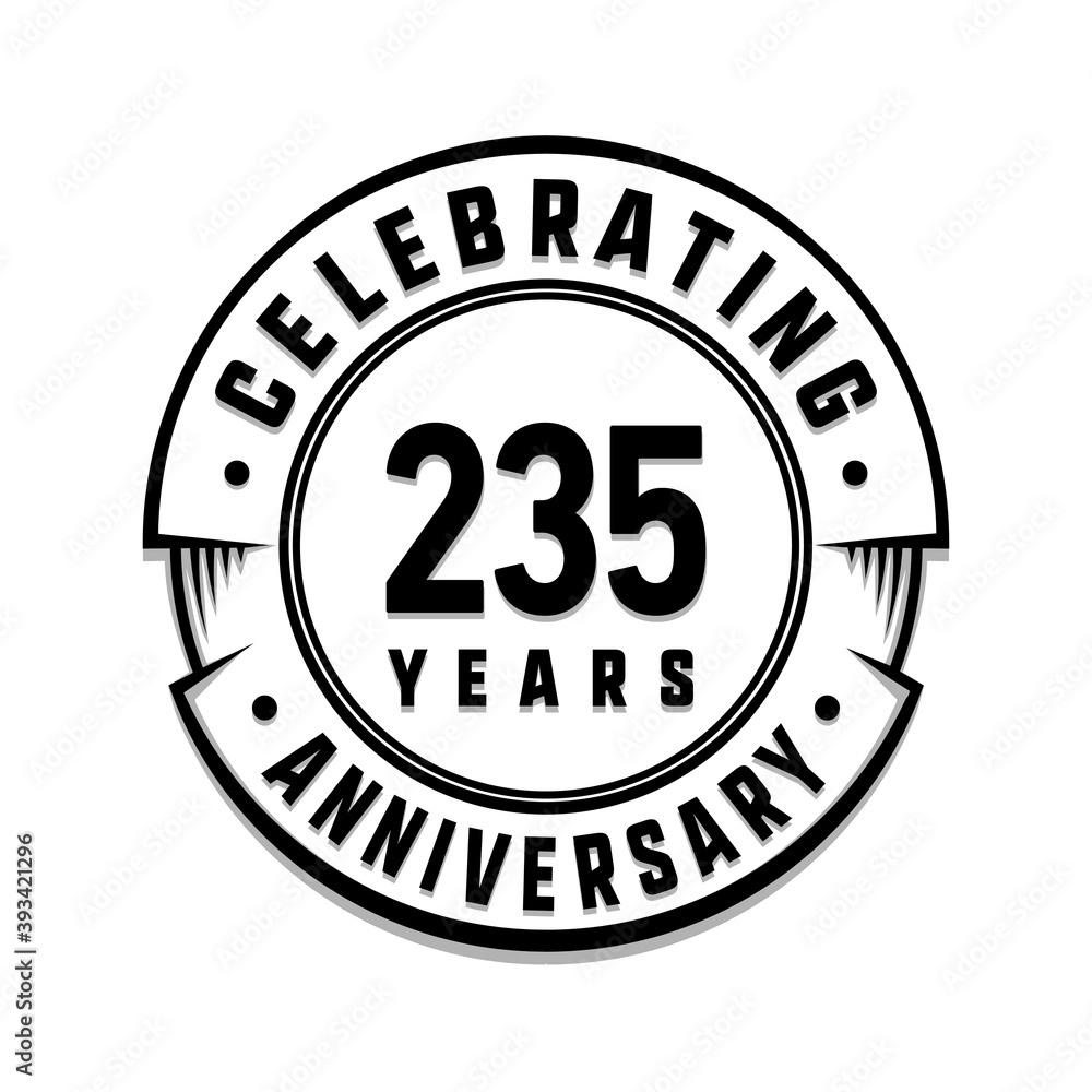 235 years anniversary logo template. Vector and illustration.