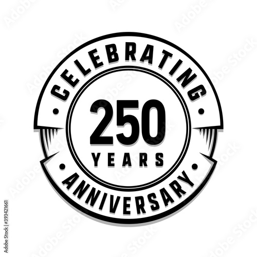 250 years anniversary logo template. Vector and illustration.