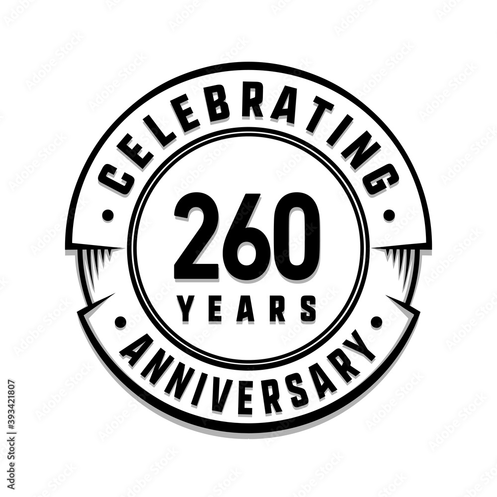 260 years anniversary logo template. Vector and illustration.