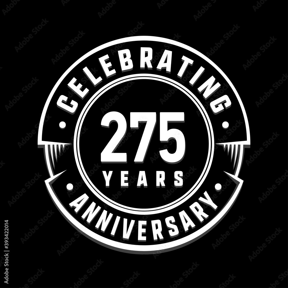 275 years anniversary logo template. Vector and illustration.