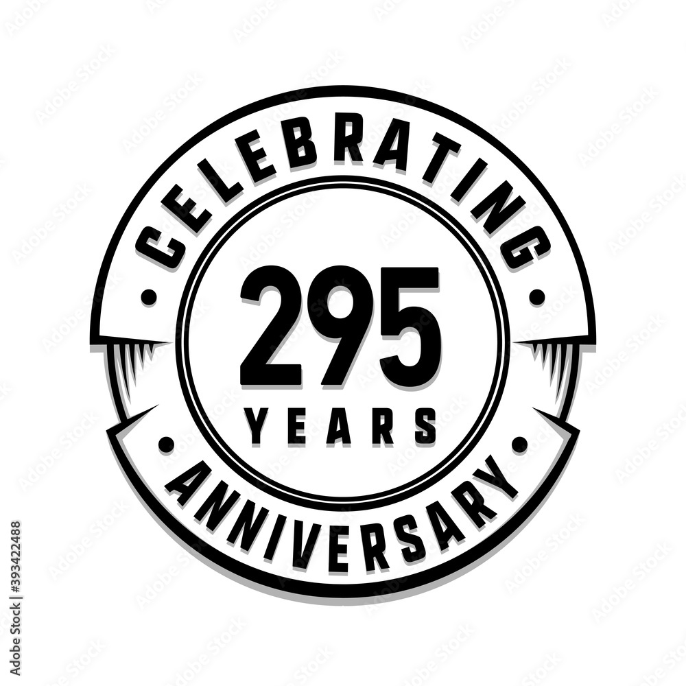 295 years anniversary logo template. Vector and illustration.