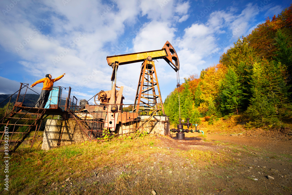Oil and gas production in autumn. Oil and gas production in autumn.
