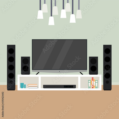 Home theater image. home entertainment - Vector illustration