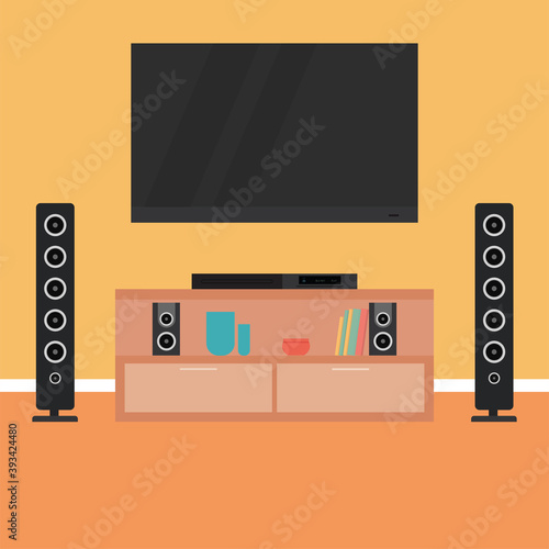 Home theater image. home entertainment - Vector illustration