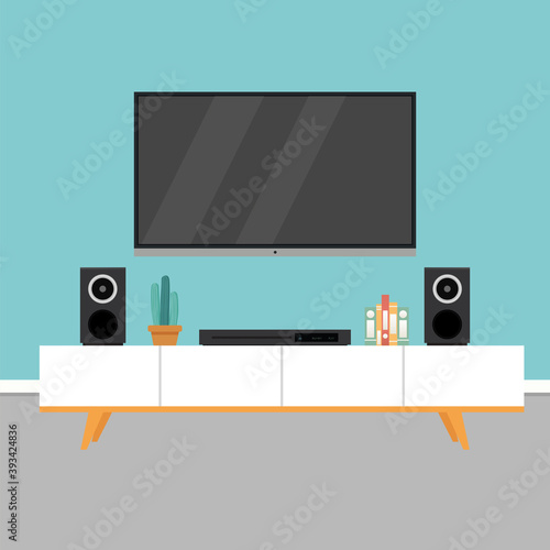 Home theater image. home entertainment - Vector illustration