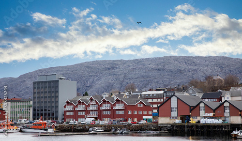 View of coastal city, Sandnessjoen,Helgeland,Nordland ,Norway,scandinavia,Europe