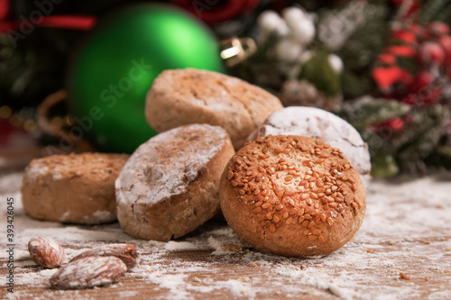 christmas cookies, polvorones and marzipan photo