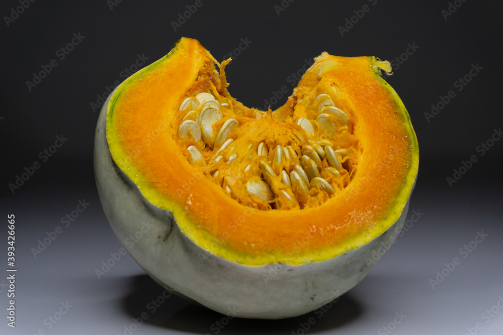 pumpkin slice on white background