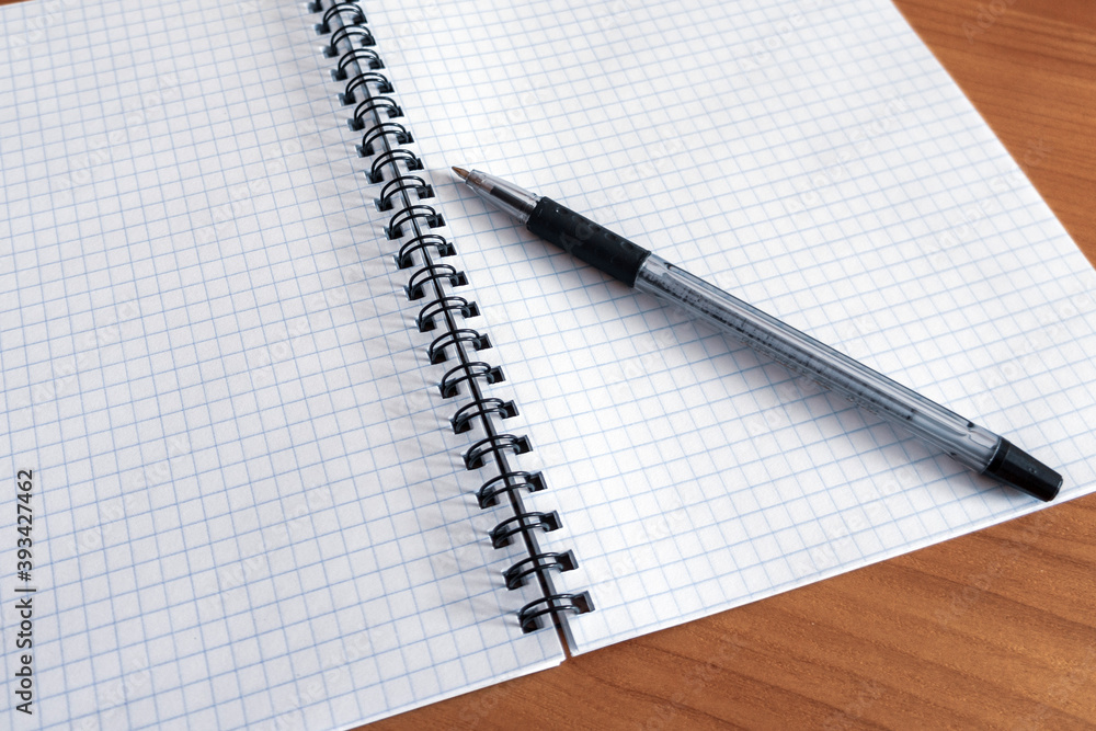 Notebook, ball pen. Open a Notebook With Pen Notebook, ball pen. Open a Notebook With Pen