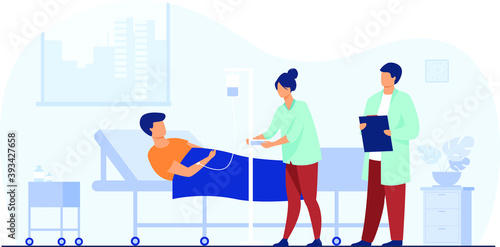 Patient lying in bed during intensive therapy.
