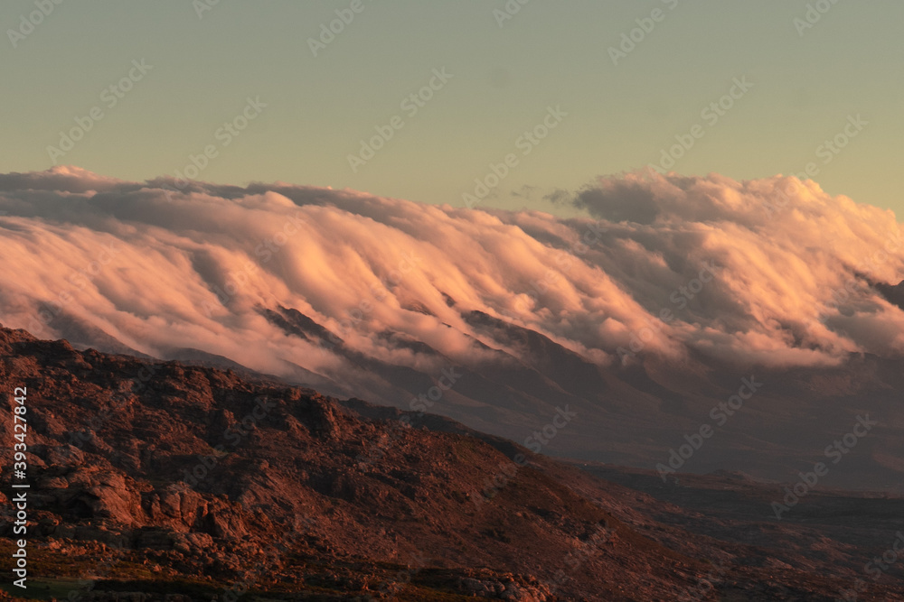 Naklejka premium Winter clouds in the muntains.