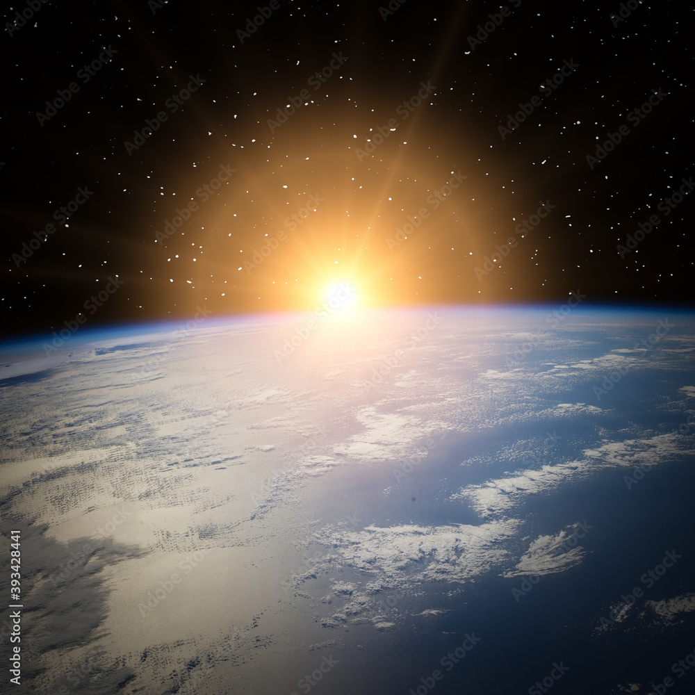 Earth sunrise. The elements of this image furnished by NASA.