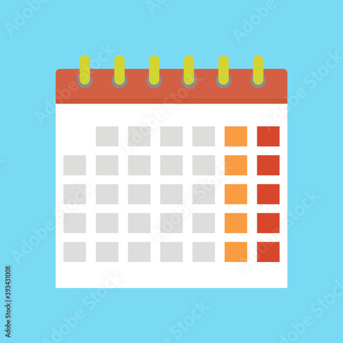 Calendar flat icon. Vector illustration.