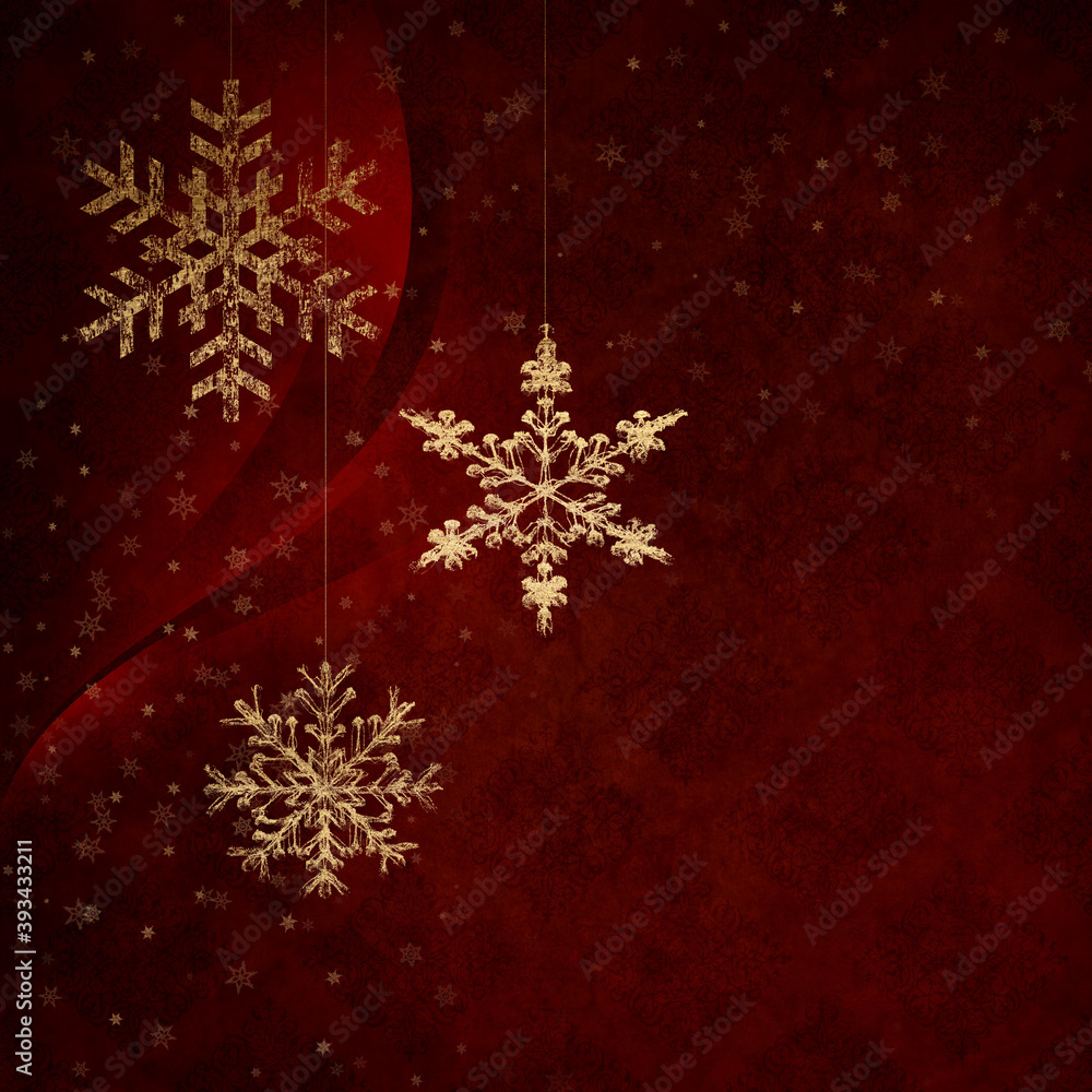 Snow background. Red Christmas snowfall with golden flakes and sparkles. Winter concept with falling snow. Holiday texture and white snowflakes. Snow background. Red Christmas snowfall with golden flakes and sparkles. Winter concept with falling snow. Holiday texture and white snowflakes.