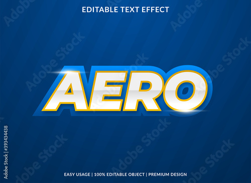 aero text effect template design with bold font style use for brand and business logo