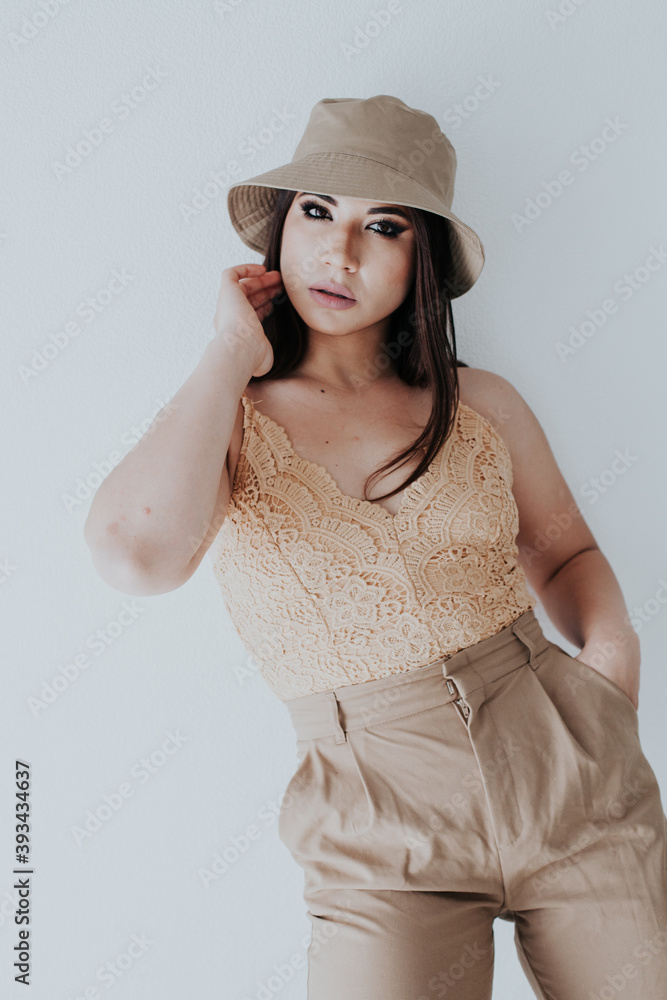 beautiful fashion business brunette woman in beige clothes beautiful fashion business brunette woman in beige clothes
