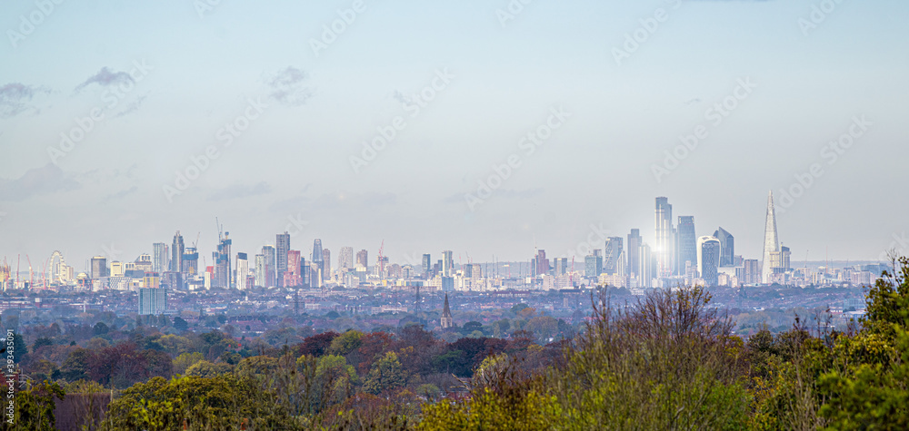 Panoramic of the London Skyline Facing North