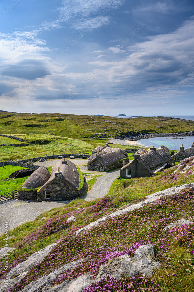 UK, Scotland, Garenin, OldÔøΩblackhouseÔøΩvillage on shore of Isle Of Lewis UK, Scotland, Garenin, OldÔøΩblackhouseÔøΩvillage on shore of Isle Of Lewis