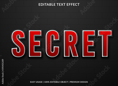 secret text effect template design with bold font style use for brand and business logo