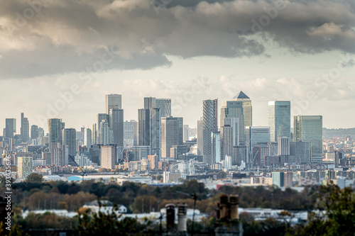 Canary Wharf Skyline Under Cloud Looking West Early Evening © TellingPhoto